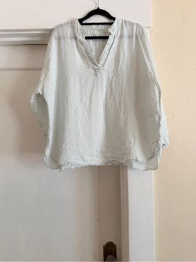 Kyla Seo Handmade 100% Linen Blouse (Medium)